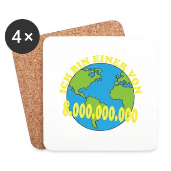 Ich bin einer von 8 000 000 000 Acht Milliarden - Untersetzer (4er-Set) - Weiß - Vorne