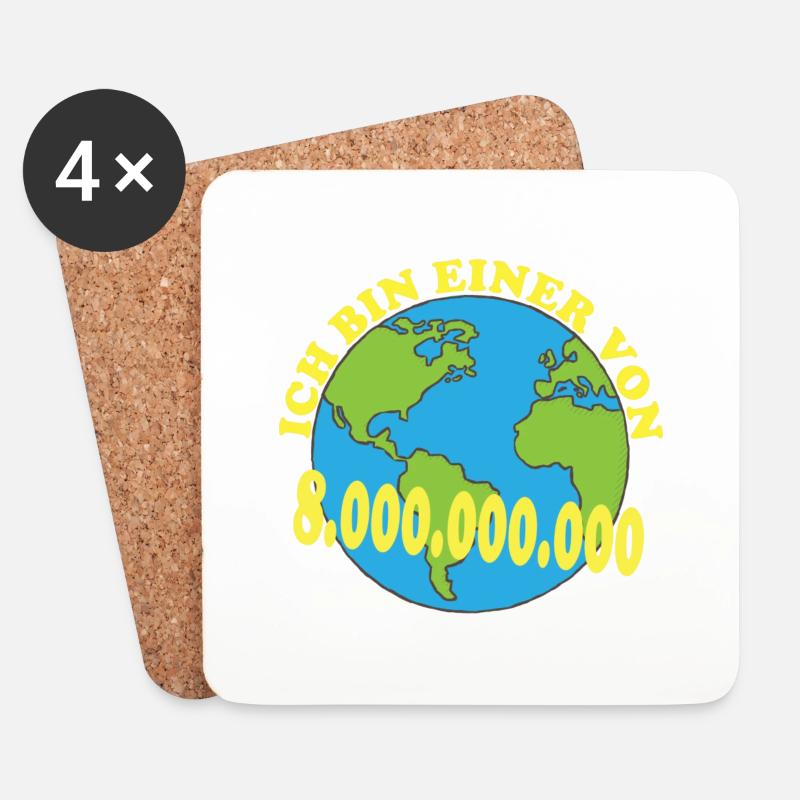 Ich bin einer von 8 000 000 000 Acht Milliarden - Untersetzer (4er-Set) - Weiß