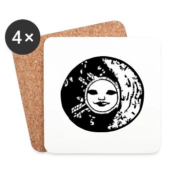 Sun Moon Mosaic Astrology Symbol Vector 03 - Coasters (set of 4) - white - Front