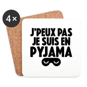 I can't I'm in pajamas - Coasters (set of 4) - white - Front