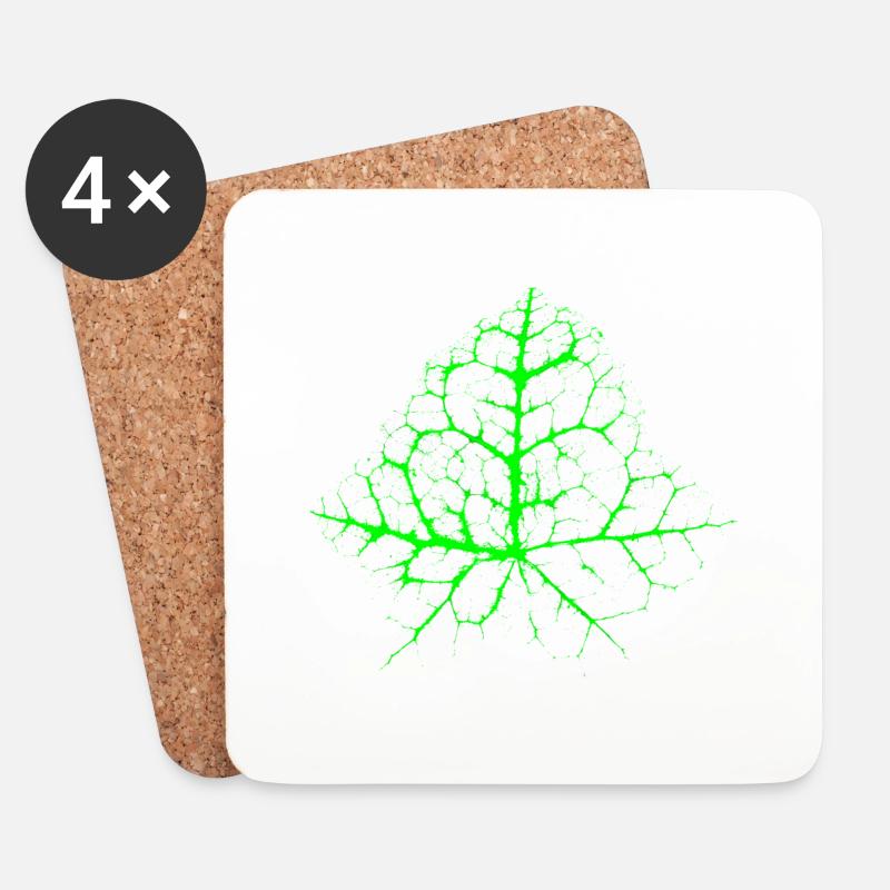 Chaotic Ivy Leaf - Untersetzer (4er-Set) - Weiß