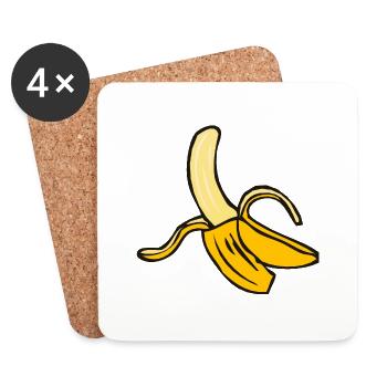 banane 10 A - Dessous de verre (lot de 4) - blanc - Devant