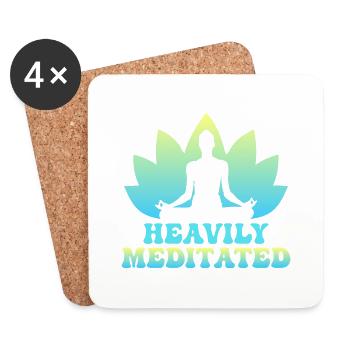 Heavily Meditated Yoga Class Instructor - Coasters (set of 4) - white - Front