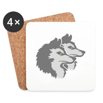 Team Logo Wolf Pack - Untersetzer (4er-Set) - Weiß - Vorne