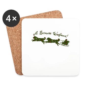 Noël du Bouvier Bernois - Dessous de verre (lot de 4) - blanc - Devant