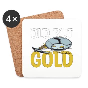 Goldsucher schürfen Goldwaschen Geschenk - Untersetzer (4er-Set) - Weiß - Vorne
