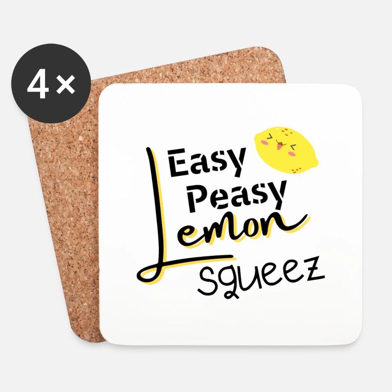 Easy Peasy Zitrone Squeezy - Untersetzer (4er-Set) - Weiß