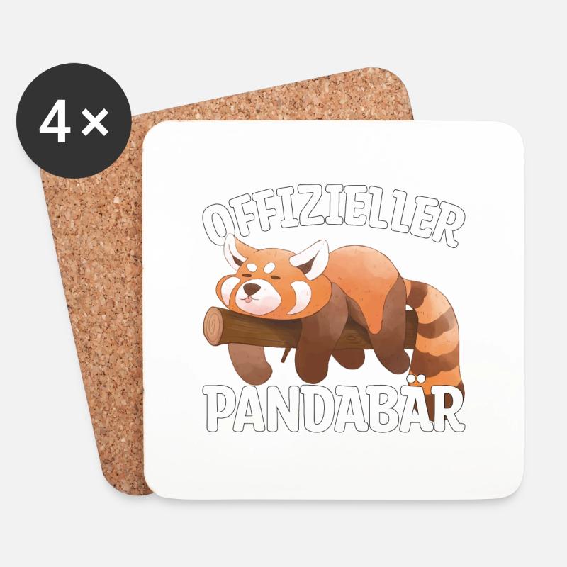 roter Panda schlafen Geschenk - Untersetzer (4er-Set) - Weiß