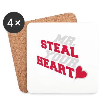 mr steal your heart - Untersetzer (4er-Set) - Weiß - Vorne