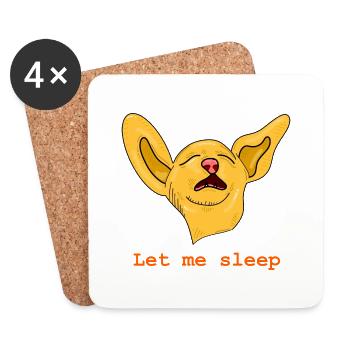 lazy dog - Coasters (set of 4) - white - Front