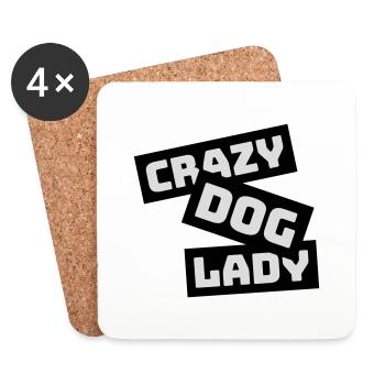 crazy dog lady quote - Coasters (set of 4) - white - Front