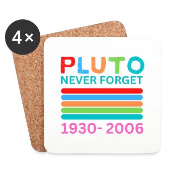 Pluto Never Forget Retro Space Science Pluto Desig - Coasters (set of 4) - white - Front