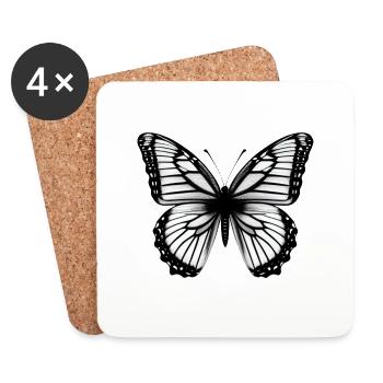 Butterfly Nature Insect Butterflies 7 - Coasters (set of 4) - white - Front