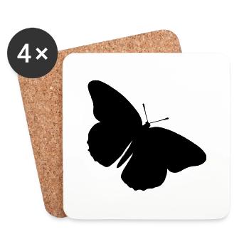 Butterfly Nature Butterflies Vector 3 - Coasters (set of 4) - white - Front