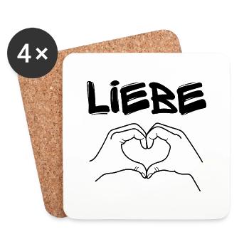Liebe - Cooles Design für Liebe und Valentinstag - Untersetzer (4er-Set) - Weiß - Vorne