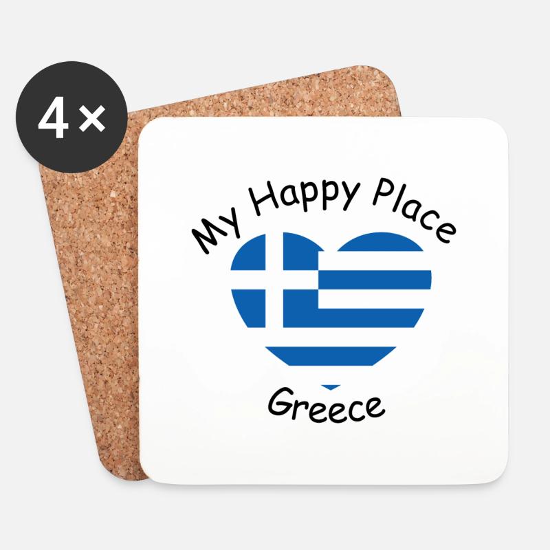 My happy place: greece - Untersetzer (4er-Set) - Weiß