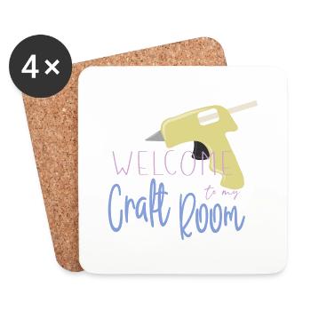Welcome To My Craft Room - Coasters (set of 4) - white - Front