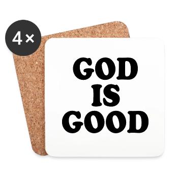 God is good - Dessous de verre (lot de 4) - blanc - Devant