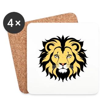 Royal Cartoon Lion Lions Comic 9 - Coasters (set of 4) - white - Front