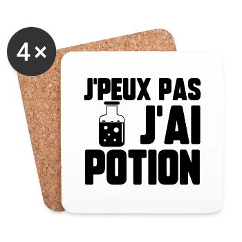 J’peux pas j’ai potion - Dessous de verre (lot de 4) - blanc - Devant