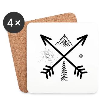 Les quatre piliers de la nature - Dessous de verre (lot de 4) - blanc - Devant