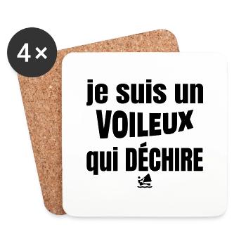 voileux qui déchire - Dessous de verre (lot de 4) - blanc - Devant