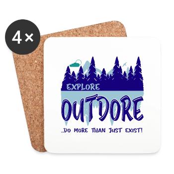 Adventure Travel Hiking Mountain - Coasters (set of 4) - white - Front