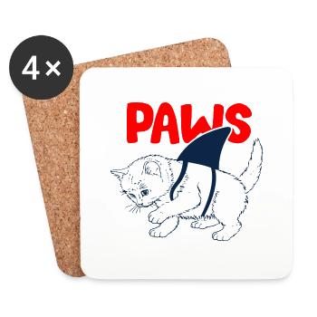 Costume de chat et de requin - Dessous de verre (lot de 4) - blanc - Devant
