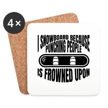 Snowboard Geschenk Snowboardsport Snowboardfahrer - Untersetzer (4er-Set) - Weiß - Vorne