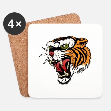 tiger tattoo tattoo roar wild' Square fridge magnet | Spreadshirt