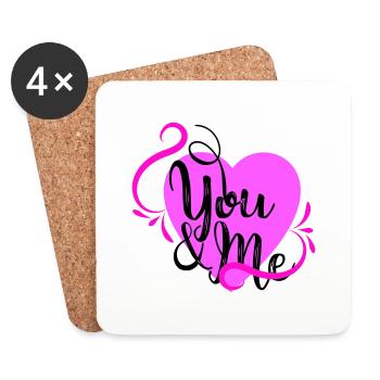YOU AND ME - Untersetzer (4er-Set) - Weiß - Vorne