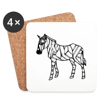 Das Zebra - Untersetzer (4er-Set) - Weiß - Vorne