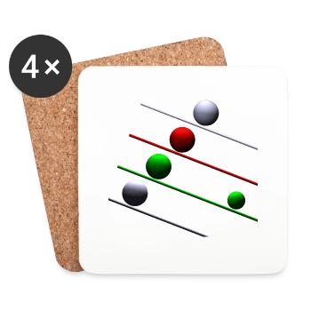Spielerei mit Kugeln -03- - Untersetzer (4er-Set) - Weiß - Vorne