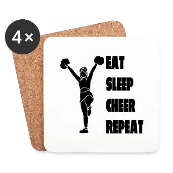 Cheerleader Cheerleader Girls Cheerleading - Coasters (set of 4) - white - Front