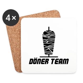 L’équipe Döner - Dessous de verre (lot de 4) - blanc - Devant