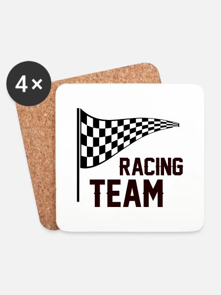 Racing Team - Untersetzer (4er-Set) - Weiß
