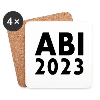 Abi 2023 - Untersetzer (4er-Set) - Weiß - Vorne