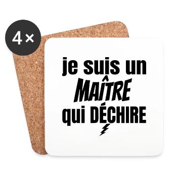 maître qui déchire - Dessous de verre (lot de 4) - blanc - Devant