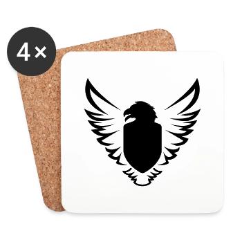 eagle-bird-ecuson-bouclier-shild-wing-01 - Dessous de verre (lot de 4) - blanc - Devant