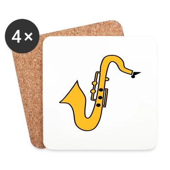 Saxofon - Untersetzer (4er-Set) - Weiß - Vorne