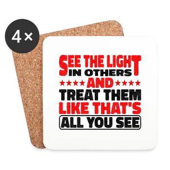 Voir la lumière chez les autres 2 - Dessous de verre (lot de 4) - blanc - Devant