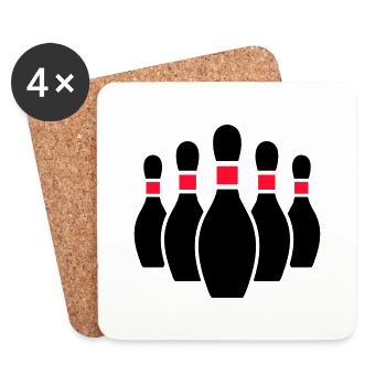 bowling - Untersetzer (4er-Set) - Weiß - Vorne