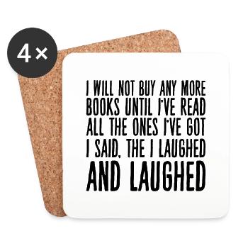 I will not buy any more books 2 - Coasters (set of 4) - white - Front