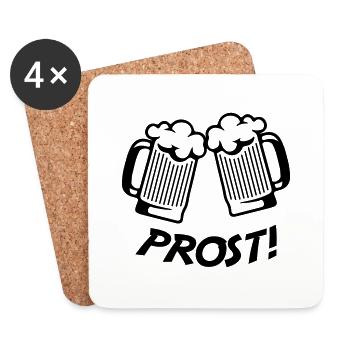 bier prost - Untersetzer (4er-Set) - Weiß - Vorne