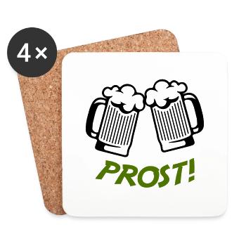 bier prost - Untersetzer (4er-Set) - Weiß - Vorne