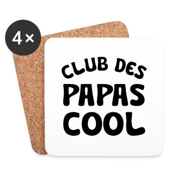 club des papas cool - Dessous de verre (lot de 4) - blanc - Devant