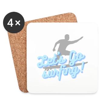 Let's go surfing - Untersetzer (4er-Set) - Weiß - Vorne