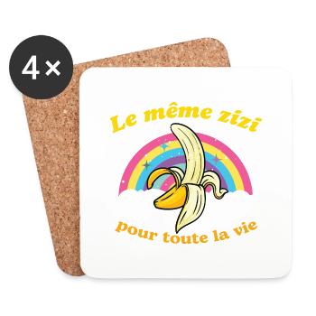 Cadeau EVJF Future Mariée Humour Zizi Bride Femme - Dessous de verre (lot de 4) - blanc - Devant