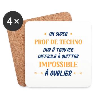 Un super prof de techno - Dessous de verre (lot de 4) - blanc - Devant