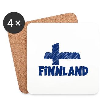Nur noch einmal nach Finnland Flagge Urlaub - Untersetzer (4er-Set) - Weiß - Vorne